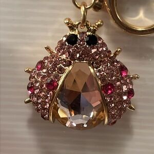 NIB Modern Expressions ME Keychain with Pink Jeweled Ladybug. Great Purse Charm!